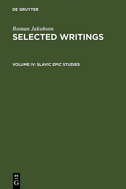 Fester Einband Slavic Epic Studies von Roman Jakobson