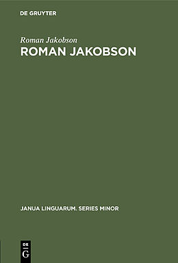 Fester Einband Roman Jakobson von Roman Jakobson