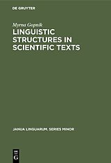 Livre Relié Linguistic Structures in Scientific Texts de Myrna Gopnik