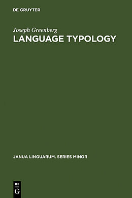 Fester Einband Language Typology von Joseph Greenberg