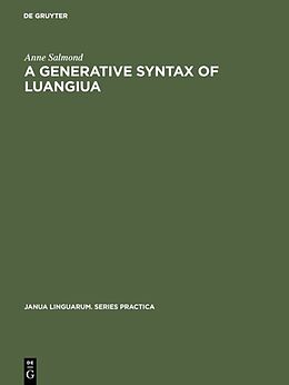Livre Relié A Generative Syntax of Luangiua de Anne Salmond