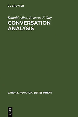 Fester Einband Conversation Analysis von Rebecca F. Guy, Donald Allen