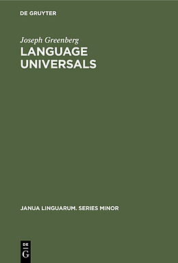 Fester Einband Language Universals von Joseph Greenberg