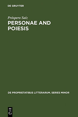Fester Einband Personae and Poiesis von Próspero Saíz