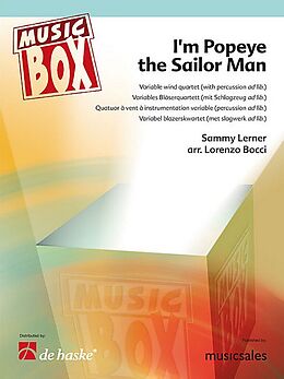 Sammy Lerner Notenblätter Im Popeye the Sailor Man für 4 Bläser