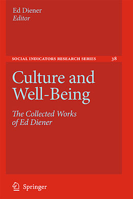 Couverture cartonnée Culture and Well-Being de Ed Diener