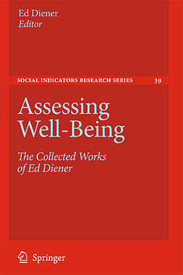 Couverture cartonnée Assessing Well-Being de Ed Diener