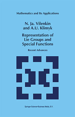 Couverture cartonnée Representation of Lie Groups and Special Functions de A. U. Klimyk, N. Ja. Vilenkin