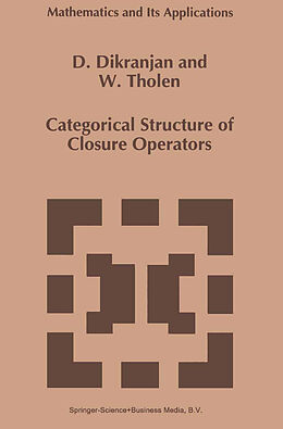 Couverture cartonnée Categorical Structure of Closure Operators de Walter Tholen, D. Dikranjan