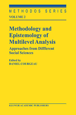 Couverture cartonnée Methodology and Epistemology of Multilevel Analysis de 