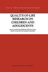 Kartonierter Einband Quality-of-Life Research on Children and Adolescents von