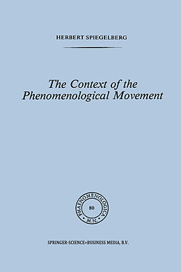 Couverture cartonnée The Context of the Phenomenological Movement de E. Spiegelberg