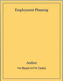 ePUB Employment Planning And Optimal Allocation Of Physical And Human Resources von Jean Benard, Jan Versluis