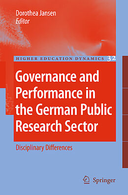Kartonierter Einband Governance and Performance in the German Public Research Sector von 