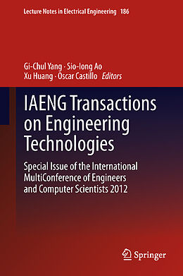Fester Einband IAENG Transactions on Engineering Technologies von 