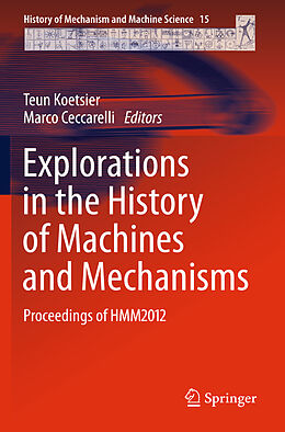 Couverture cartonnée Explorations in the History of Machines and Mechanisms de 