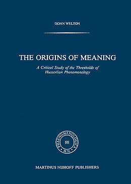 Couverture cartonnée The Origins of Meaning de D. Welton