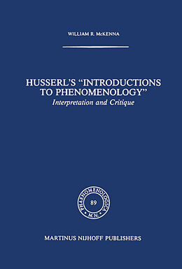 Couverture cartonnée Husserl's "Introductions to Phenomenology" de W. Mckenna