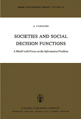 Couverture cartonnée Societies and Social Decision Functions de A. Camacho