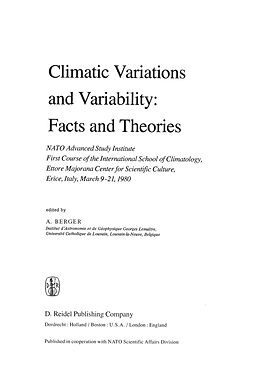 Couverture cartonnée Climatic Variations and Variability: Facts and Theories de 