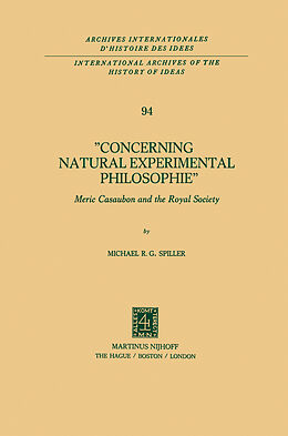 Couverture cartonnée Concerning Natural Experimental Philosophie de Michael R. G. Spiller