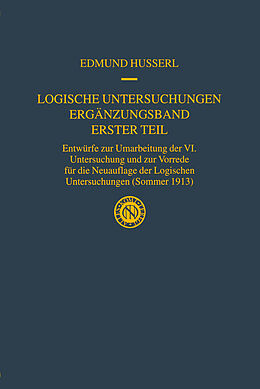 E-Book (pdf) Logische Untersuchungen Ergänzungsband Erster Teil von Edmund Husserl