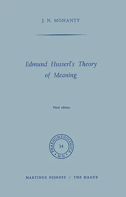 E-Book (pdf) Edmund Husserl's Theory of Meaning von J. N. Mohanty