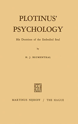 Couverture cartonnée Plotinus  Psychology de H. J. Blumenthal