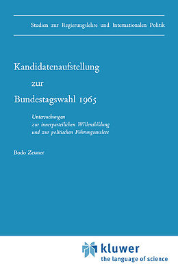 E-Book (pdf) Kandidatenaufstellung zur Bundestagswahl 1965 von B. Zeuner