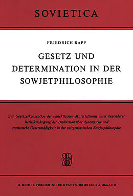 Kartonierter Einband Gesetz und Determination in der Sowjetphilosophie von F. Rapp