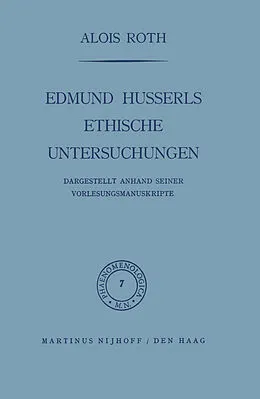 E-Book (pdf) Edmund Husserls ethische Untersuchungen von A. Roth