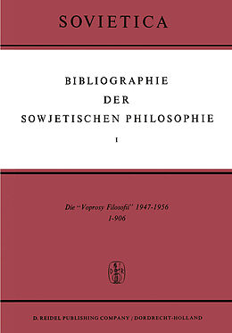 Kartonierter Einband Bibliographie der Sowjetischen Philosophie von 
