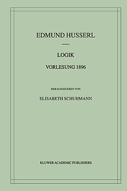 Kartonierter Einband Logik Vorlesung 1896 von Edmund Husserl