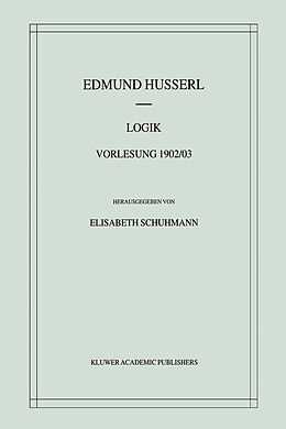Kartonierter Einband Logik von Edmund Husserl