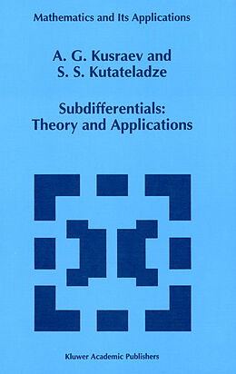 Couverture cartonnée Subdifferentials de Semën Samsonovich Kutateladze, A. G. Kusraev