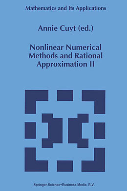 Kartonierter Einband Nonlinear Numerical Methods and Rational Approximation II von 