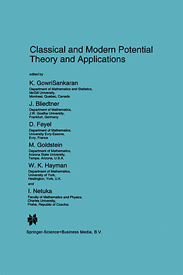 Kartonierter Einband Classical and Modern Potential Theory and Applications von 