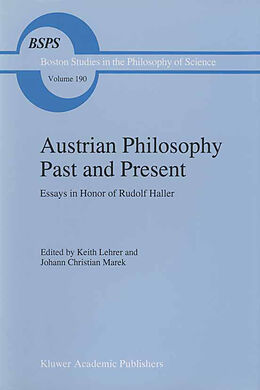 Couverture cartonnée Austrian Philosophy Past and Present de 