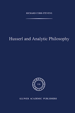 Couverture cartonnée Husserl and Analytic Philosophy de R. Cobb-Stevens