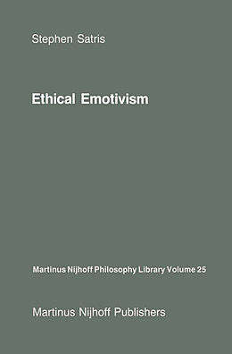 Couverture cartonnée Ethical Emotivism de S. A. Satris
