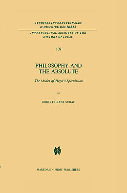 Couverture cartonnée Philosophy and the Absolute de R. G. Mcrae