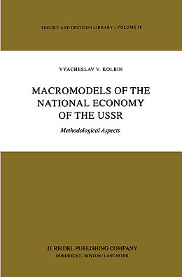 Couverture cartonnée Macromodels of the National Economy of the USSR de V. V. Kolbin
