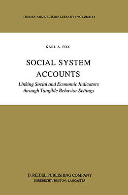 Couverture cartonnée Social System Accounts de K. Fox