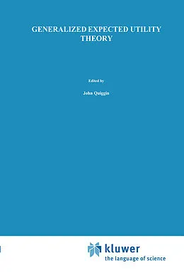 E-Book (pdf) Generalized Expected Utility Theory von John Quiggin