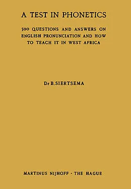 E-Book (pdf) A Test in Phonetics von B. Siertsema