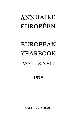eBook (pdf) Annuaire Europeen / European Yearbook de 
