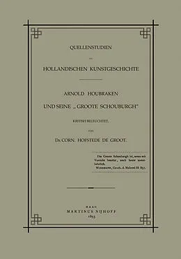 E-Book (pdf) Quellenstudien zur Holländischen Kunstgeschichte von Arnold Houbraken