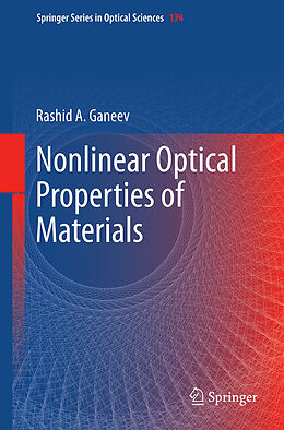 Couverture cartonnée Nonlinear Optical Properties of Materials de Rashid A. Ganeev