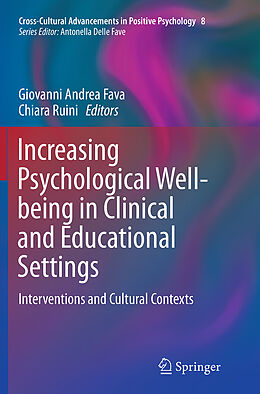 Couverture cartonnée Increasing Psychological Well-being in Clinical and Educational Settings de 