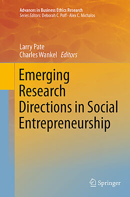 Couverture cartonnée Emerging Research Directions in Social Entrepreneurship de 